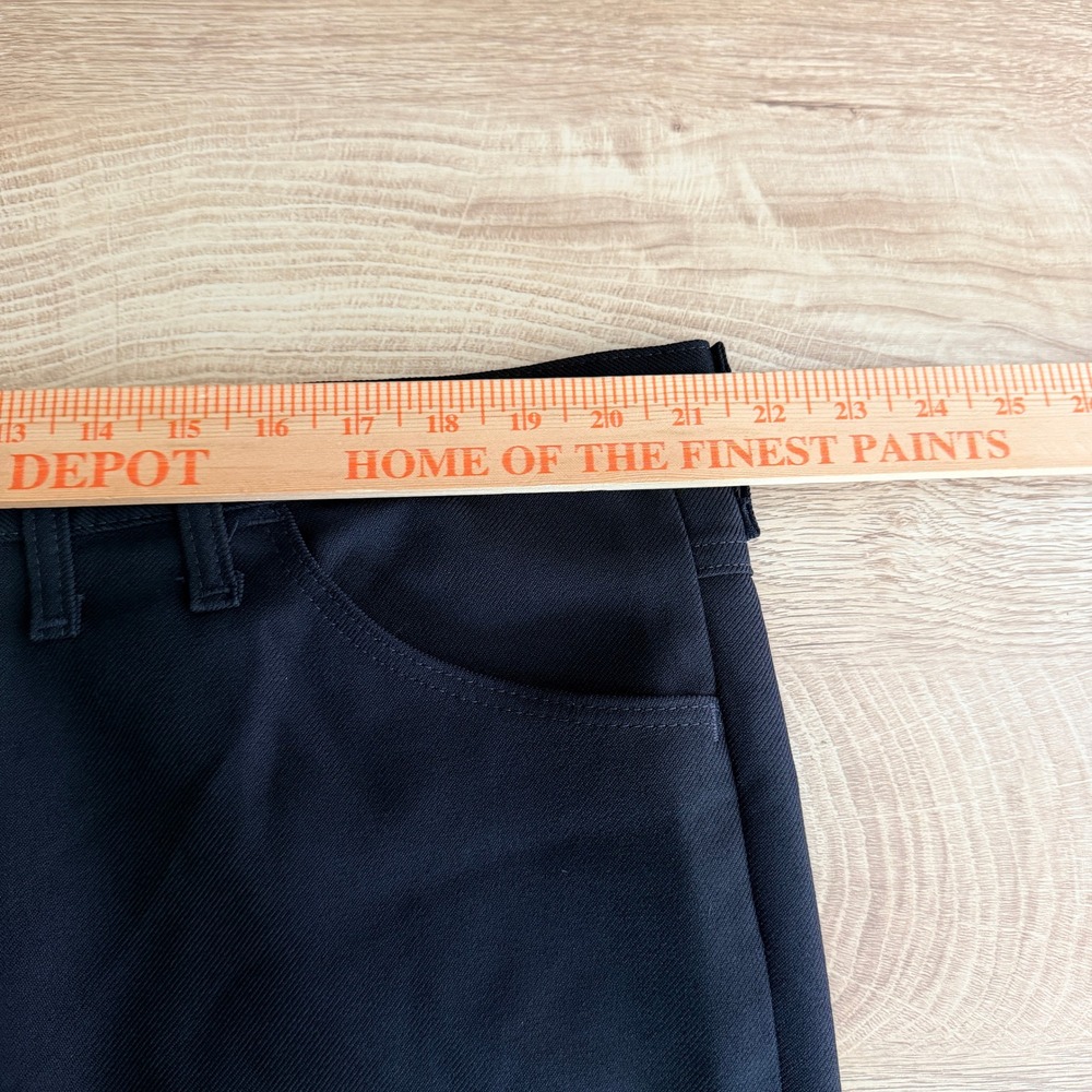 Wrangler Wrancher Dress Jeans Mens 44x32 Black Polyester Twill Bootcut 82BK - Picture 4 of 5